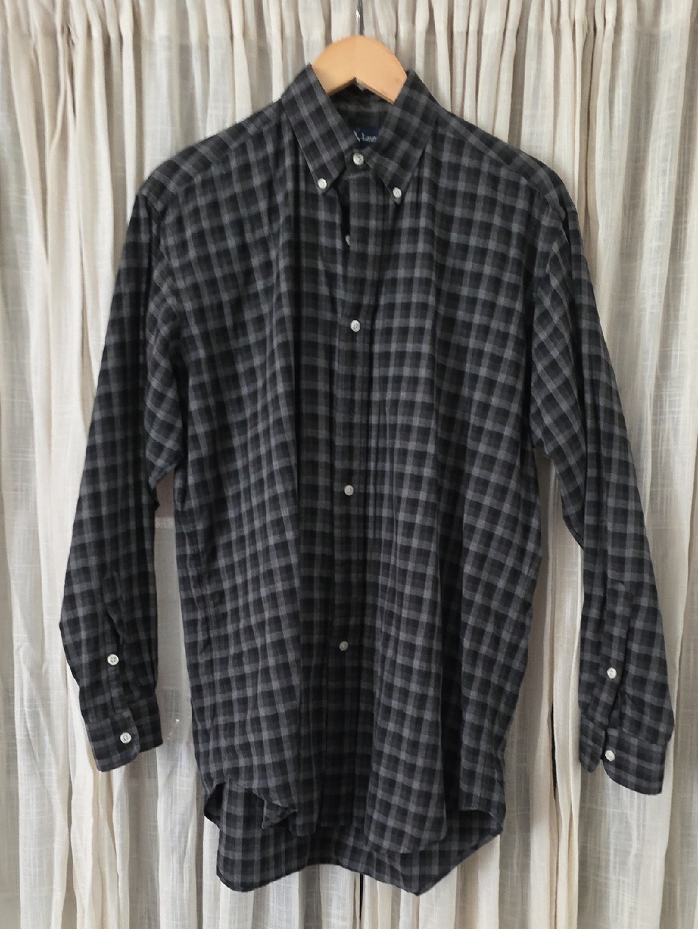 Polo by Ralph Lauren Black and Gray Plaid Button-Down Shirt
